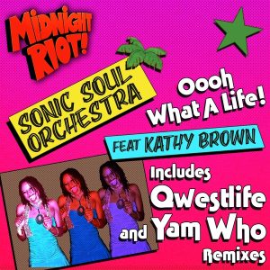 Pochette de disque de Sonic Soul Orchestra feat Kathy Brown -Ooh What A Life - (Yam Who? & Qwestlife remixes)
